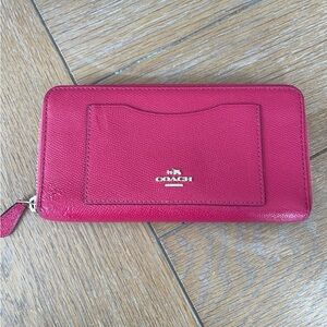 Coach Pink Crossgrain Leather Wallet
